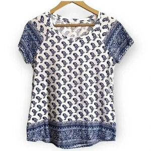 Lucky Brand Paisley Short Sleeve Top